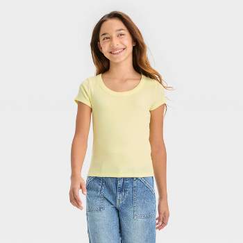 Girls' Scoop Neck Ribbed T-Shirt - art class™
