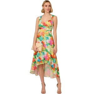 Adrianna Papell Womens Floral Midi High-Low Dress - 1 of 1