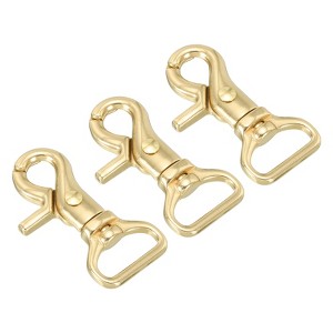 Unique Bargains Pure Brass Round Lobster Clasp Keychains for DIY Leather Craft 3 Pcs - 1 of 4