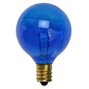 Northlight Pack of 25 Incandescent Blue G40 Globe Christmas Replacement Light Bulbs - 7 Watts - 1 of 2