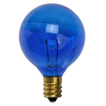 Northlight Pack of 25 Incandescent Blue G40 Globe Christmas Replacement Light Bulbs - 7 Watts