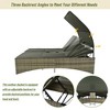 Outdoor Patio Rattan Daybed Sunbed with Canopy and Adjustable Backrest, Storage Box and 2 Cup Holders - 3 of 4
