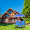 KTMBDW Double Folding Camp and Beach Chair with Removable Umbrella for Outdoor Picnic Patio, Blue - 2 of 4
