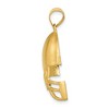 Black Bow Jewelry 14k Yellow Gold Brushed Football Helmet Pendant, 25mm (1 inch) - 2 of 4