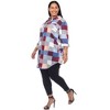 Plus Size Plaid Tunic Shirt - White Mark - 3 of 4