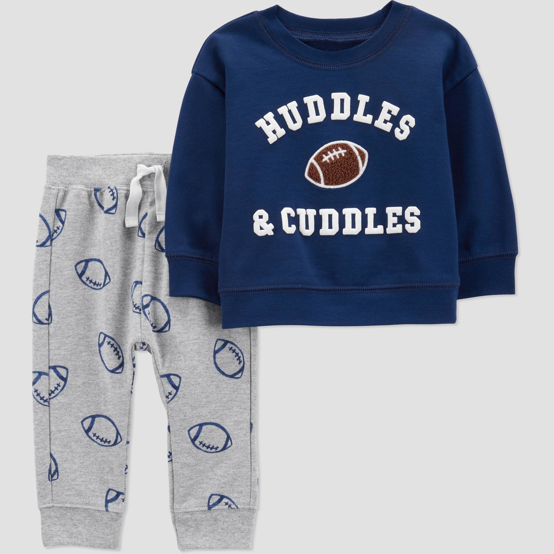 Carter's Just One You® Baby Boys' 2pc Gameday Cuddles Sweatshirt & Jogger Pants Set - Navy Blue