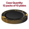 Smarty Had A Party 10" Black w/ Gold Marble Plastic Dinner Plates - 120 pcs - 4 of 4