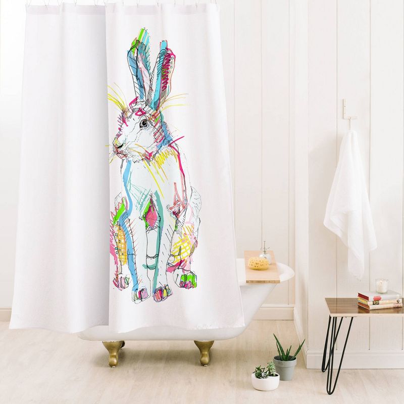 Deny Designs Casey Rogers Hare Multi Shower Curtain, 3 of 4