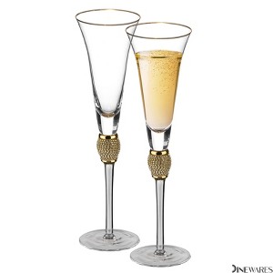 Dinewares Red Wine Glasses with Diamond Rhinestone Accent - 18 oz, 10 Inches Tall - Perfect Glasses for Bride and Groom - 1 of 4