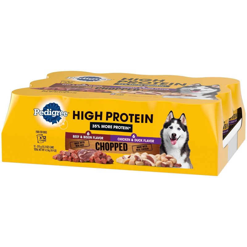 Pedigree High Protein Chicken and Duck, Beef and Bison Adult Wet Dog Food - 13.2oz/12ct, 3 of 6