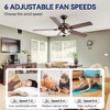 Airsurfer 52" Matte Black Ceiling Fan with 5 Reversible Dual-Color Wood Blades, Quiet DC Motor, and Remote Control for Indoor Use - 4 of 4