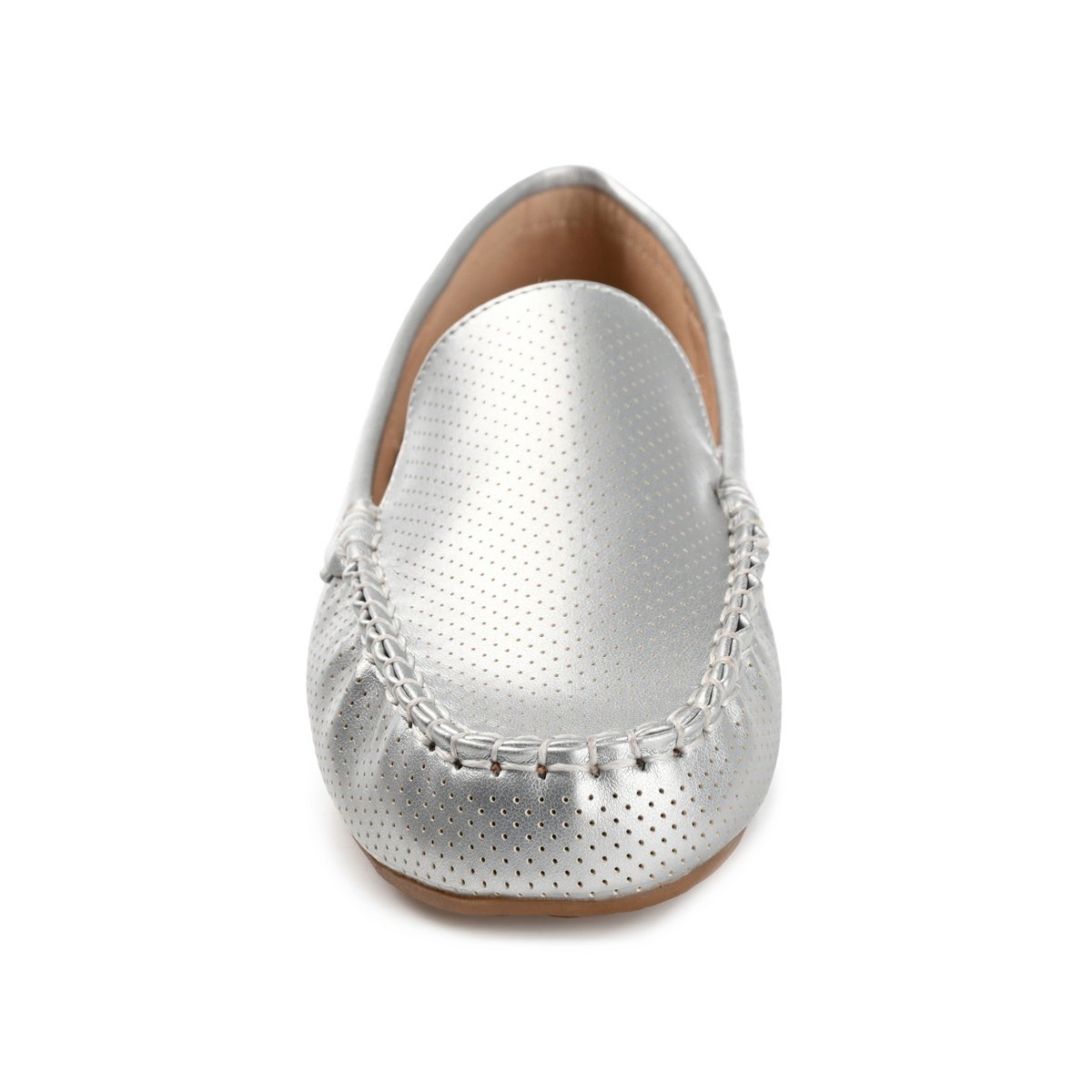 Женские туфли Journee Collection Women's Halsey Comfort Insole Slip On Round Toe Loafer Flats Silver 10WD — фото 6
