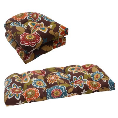 Outdoor Cushion Collection - Brown/Turquoise Floral