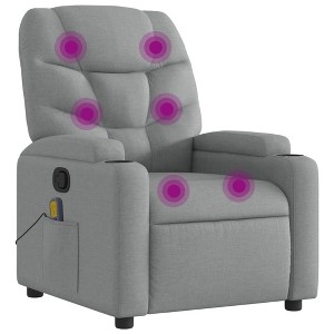 vidaXL Massage Recliner Chair Dark Gray Fabric - 1 of 4