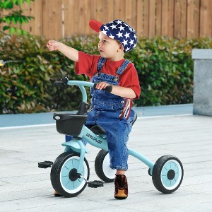 Whisen Kids’ Riding-on Tricycle with Ergonomic Seat, Removable Front Wheel, Bell and Mudguard, Indoor/Outdoor Riding Toy Gift - 1 of 4