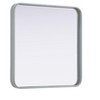 Elegant Lighting Contour Metal Square Mirror 24x24 in Silver - 4 of 4