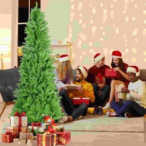 Racxily5FTClassic Pencil Christmas Tree-Realistic Fluffy Look,Sturdy Plastic Bracket, Non-Toxic,Elegant Style,Home Corners,Halloween/Christmas,Green - 1 of 4