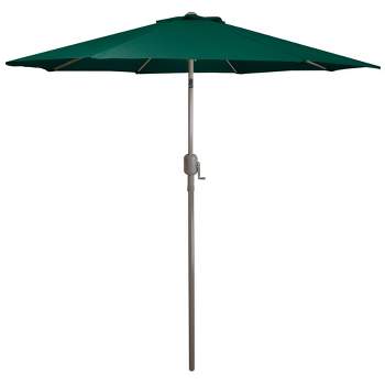 Northlight 9ft Outdoor Patio Market Umbrella with Hand Crank and Tilt, Hunter Green