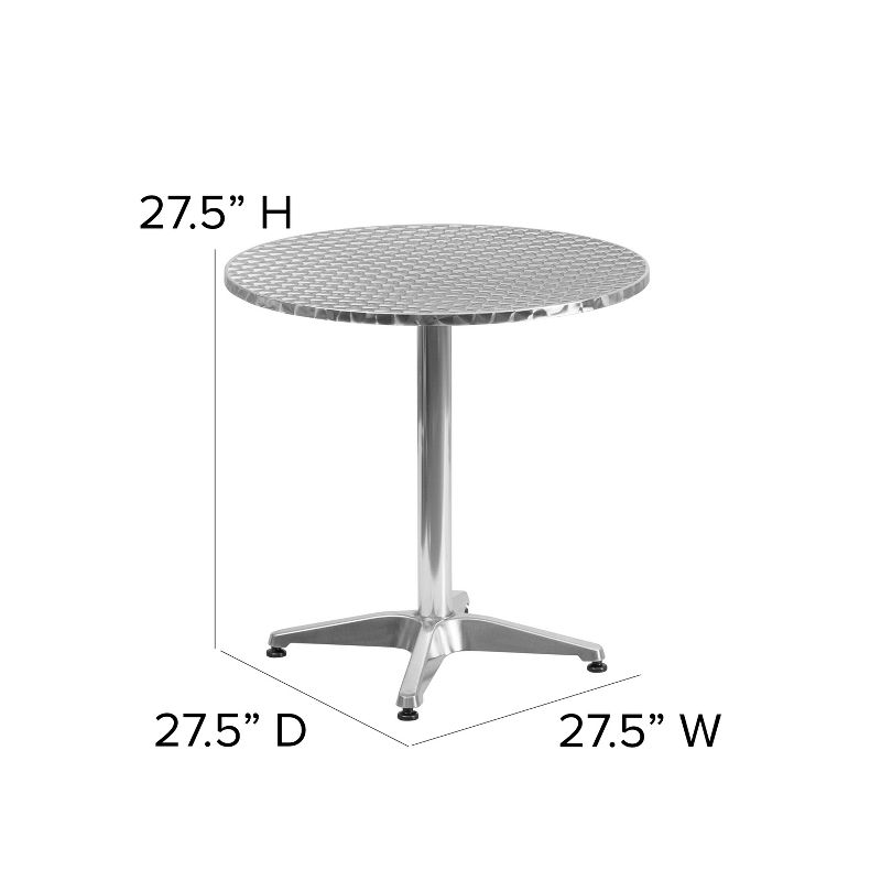 Flash Furniture Mellie 27.5'' Round Aluminum Indoor-Outdoor Table with Base, 4 of 8