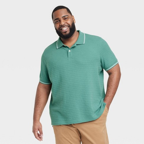 Men\'s Standard Fit Short Sleeve Polo Shirt - Goodfellow & Co™ Green L :  Target