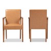 2pc Andrea Faux Leather and Wood Armchairs Brown - Baxton Studio: Elegant Accent Seating, Spot Clean, 30 Day Warranty - 2 of 4
