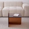 MAYEERTY Tempered Brown Glass SideTable, Small Tea Table, Brown Night Stand Tempered Glass Sofa Table - 2 of 4
