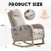 Dsvimoy Accent Chair Rocking Chair with Solid Wood Legs Cozy Glider with Side Pocket for Lounge

, Beige, 30"*25.5"*17.5" - 2 of 4