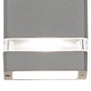 Possini Euro Design Skyridge Modern Outdoor Wall Light Fixtures Set of 2 Matte Silver Up Down 10 1/2" Clear Glass for Post Exterior Barn - image 2 of 4