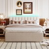 Whisen Twin Size Teddy Fleece Platform Bed with Upholstered, Pull-Out Trundle and Plush Fabric, Easy Assembly - 2 of 4