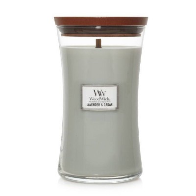 21.5oz Large Hourglass Jar Candle Lavender & Cedar - WoodWick