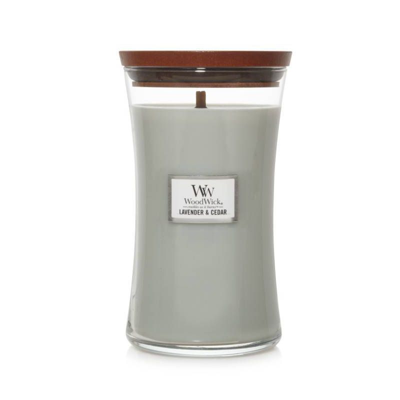 21.5oz Large Hourglass Jar Candle Lavender &#38; Cedar - WoodWick, 1 of 7