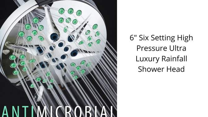 6&#34; Six Setting High Pressure Ultra Luxury Rainfall Shower Head - Hotelspa Notilus, 2 of 5, play video