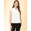 Allegra K Women's Work Office V Neck Stand Collar Lace Cap Sleeve Basic Blouse - 4 of 4