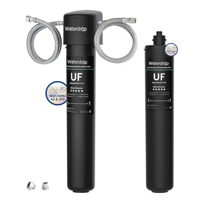 Waterdrop 17UB Under Sink Water Filter System – With Brushed Nickel Faucet, Black