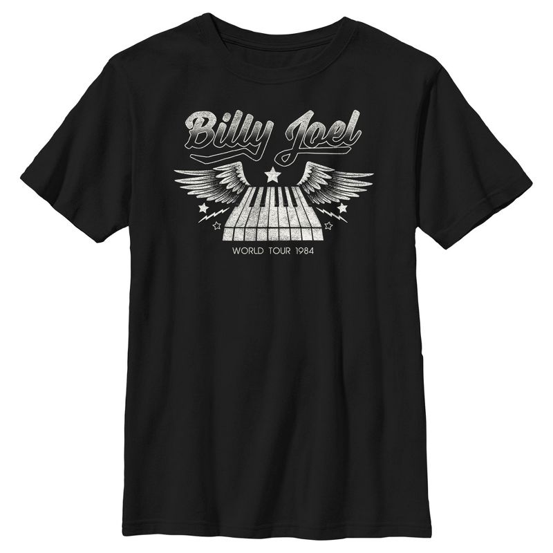 Boy's Billy Joel World Tour 1984 Black and White T-Shirt, 1 of 6