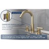 BWE 8 in. Widespread 2-Handle Mid-Arc Bathroom Faucet with Valve and cUPC Water Supply Lines - 3 of 4