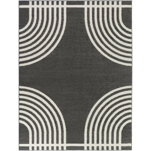 Balta Rugs Ferry Arches High-Low Carved Pattern Black Area Rug White - 1 of 4