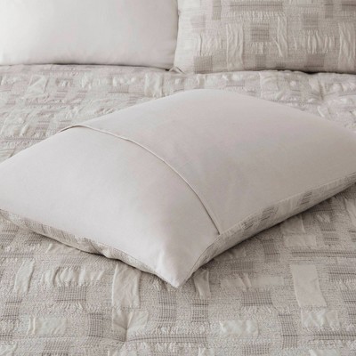 Ivory Full Cotton Jacquard Comforter Set with Shams