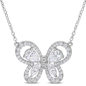 EVERLY JEWELRY | Sterling Silver 1 3/4 CT DEW Created Moissanite  Fashion Pendant With Chain - 1 of 4