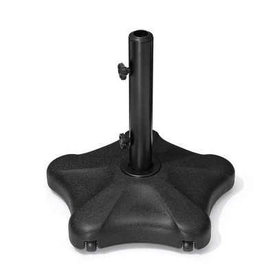 Crestlive Products Outdoor Umbrella Base,Stand with 2 Wheels Heavy Duty 42lbs Mobile Market Umbrella Base, Pentagonal Cement Rolling Holder