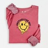 Simply Sage Market S.W.Smiley Another Fine Day Drip Lightweight Garment Dyed Sweatshirt - 2 of 4