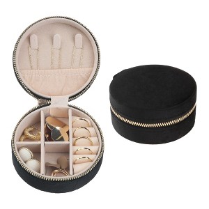 Unique Bargains Travel Gifts Small Portable Plush Velvet Jewelry Organizer - 1 of 4