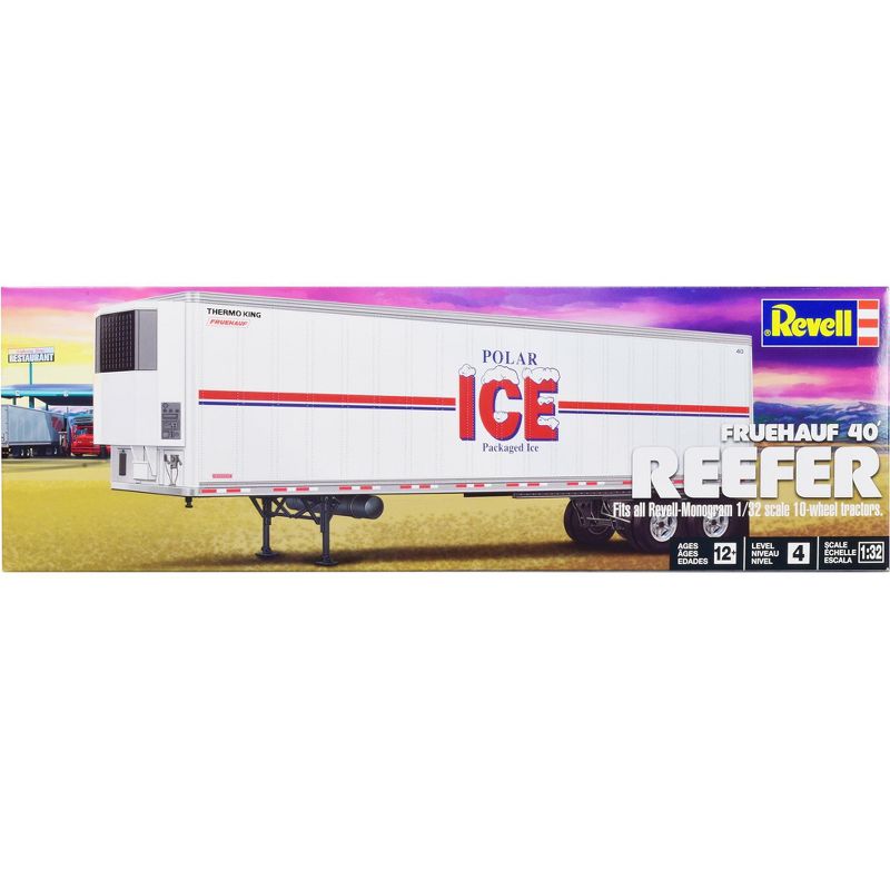 Level 4 Model Kit Fruehauf 40' Refrigerated Trailer "Polar ICE" 1/32 Scale Model by Revell, 1 of 6