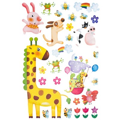 Slickblue Zoo Party Wall Art Stickers – Large & X-Large Vinyl Decals for Kids’ Rooms, Living Room, or Bedroom