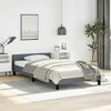 Bed Frame With Headboard Dark Grey Velvet, Plywood, Engineered Wood - 3 of 4