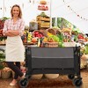 NAYSAYE Wagons Extra Large Folding Cart with All Terrain Wheels and Side Pockets for Outdoor Use, Black and Gray, 41.34"*25.2"*44.17" - 2 of 4
