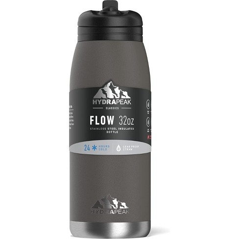 Hydrapeak Flow 32oz Insulated Water Bottle With Straw Lid Graphite : Target
