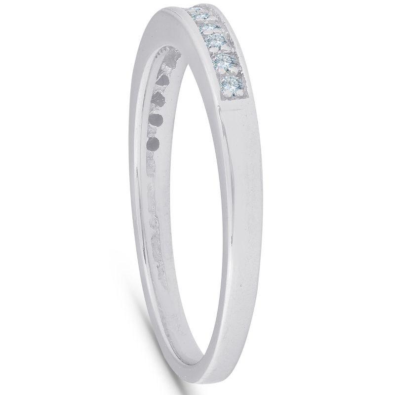 Pompeii3 1/5ct Lab Created Diamond Womens Wedding Ring 14K White Gold, 3 of 6