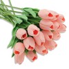 Unique Bargains Christmas 20 Pcs Artificial Flowers Fake Tulips for Wedding Rooms Home Hotel Party Decoration Pink - 3 of 4