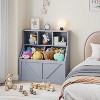 Kids Toy Storage Organizer with Bookshelf, 3-Tier Toy Shelf & 2 Storage Bins for Nursery, Playroom, Bedroom - 4 of 4